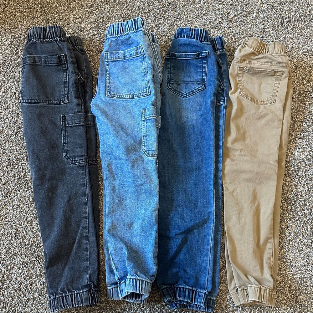 Cat & Jack Kids Elastic Waist Jean Jogger Bundle